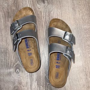 silver Birkenstocks